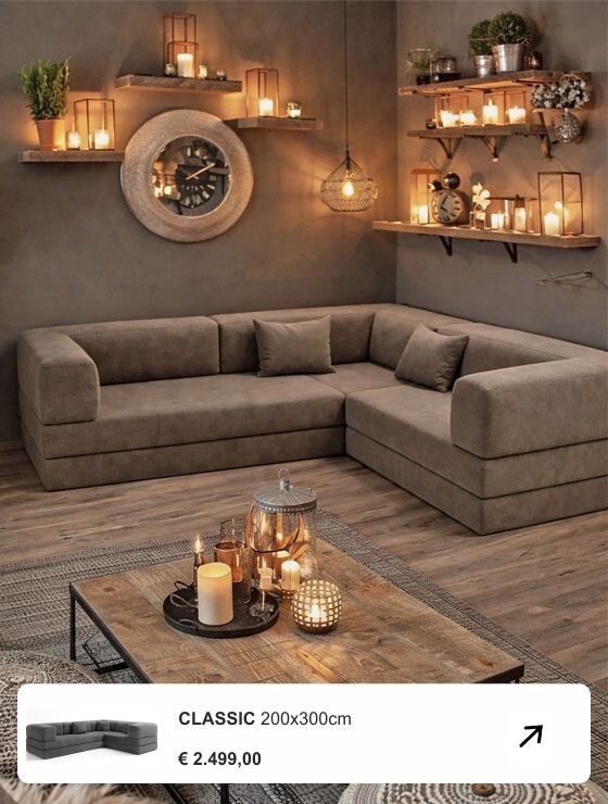 Ecksofa 300x200cm CLASSIC mit Schlaffunktion und feinem Cordstoff