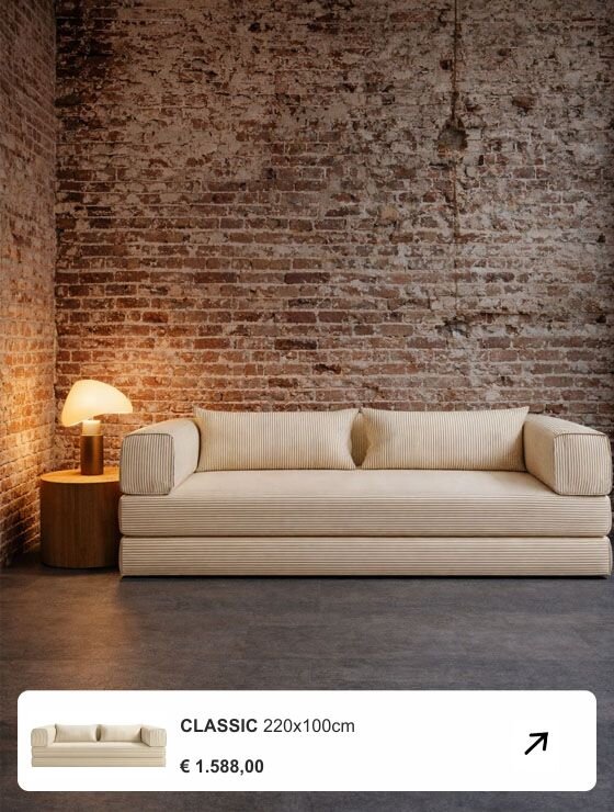 3-Sitzer Sofa Classic 220cm x 100cm in allen Farben mit Schlaffunktion