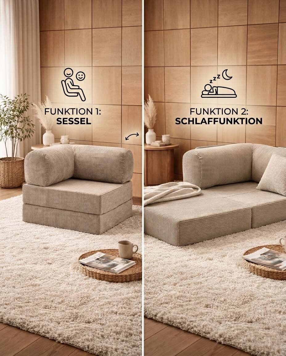Alsterdüne Ecksessel mit Kaltschaum-Schlaffunktion