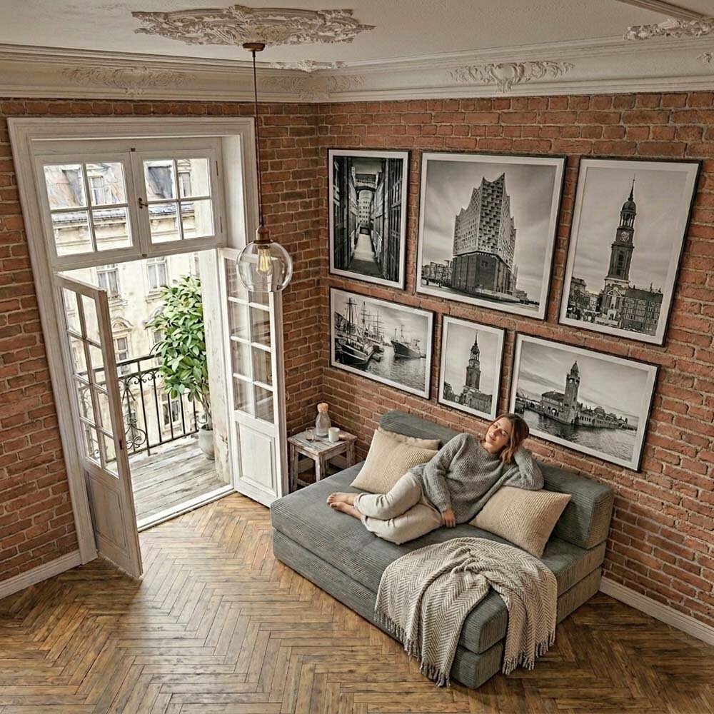 Gästebett-Schlafsofa Altbauwohnung Hamburg Eppendorf