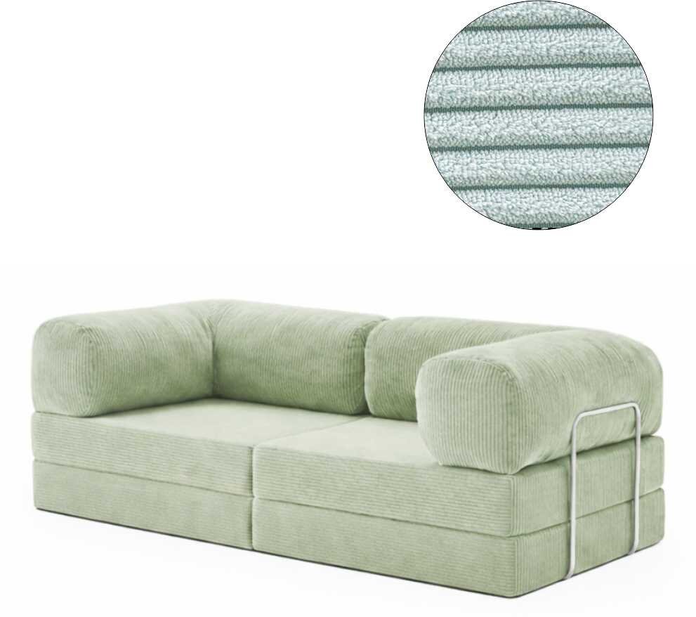 Schlafsofa LOUNGER in Pastell Grün