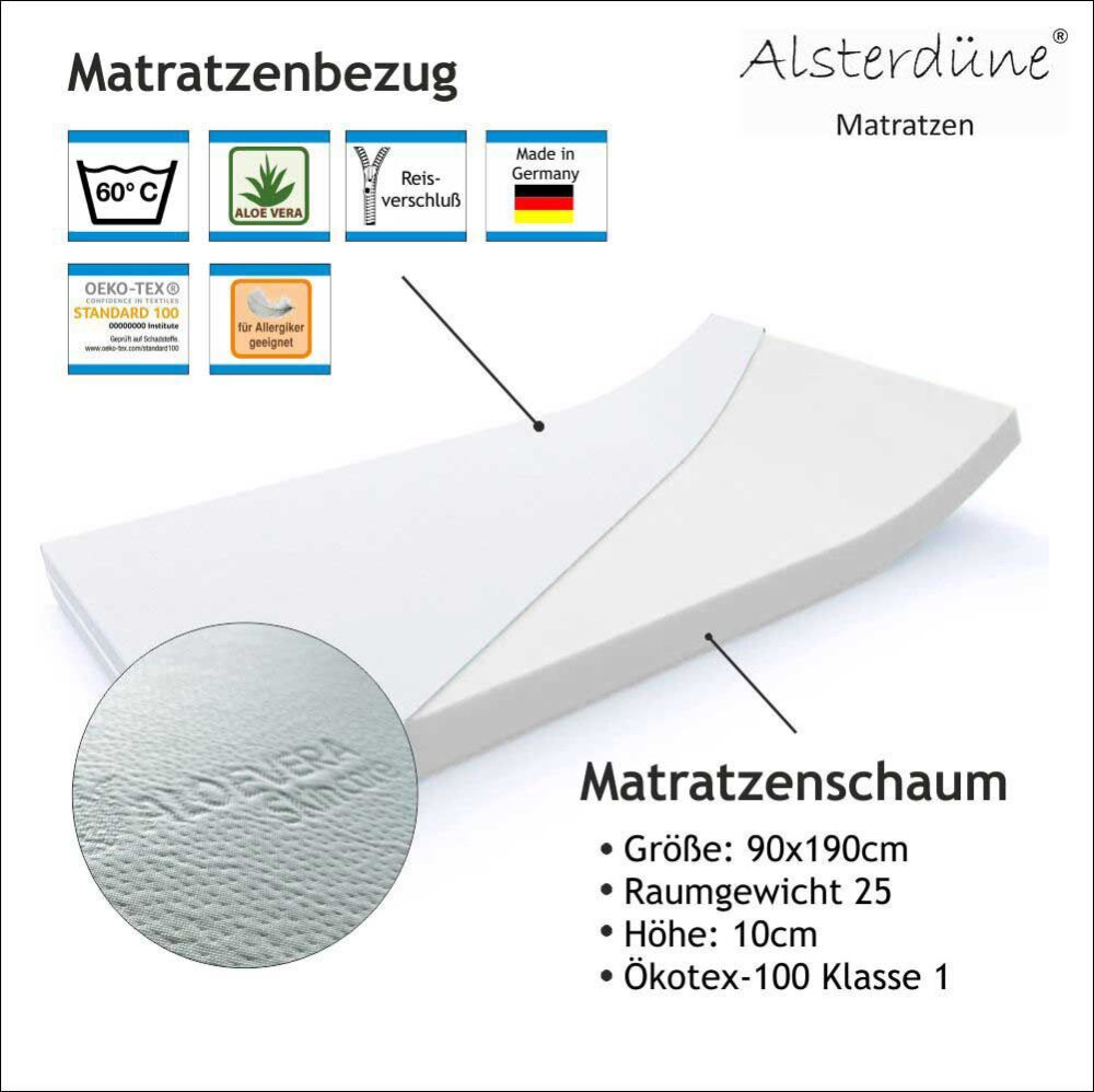 Gästebettmatratze 90x190cm, Höhe 10cm,...