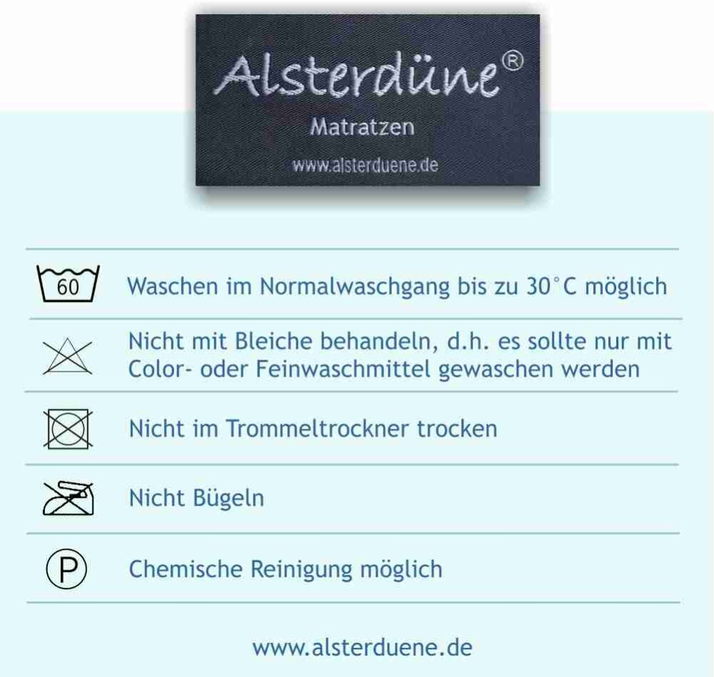 Matratze ALSTERDÜNE® AIR, Höhe 17cm, 9-Zonen, Raumgewicht HR45, Bezug Aloe Vera