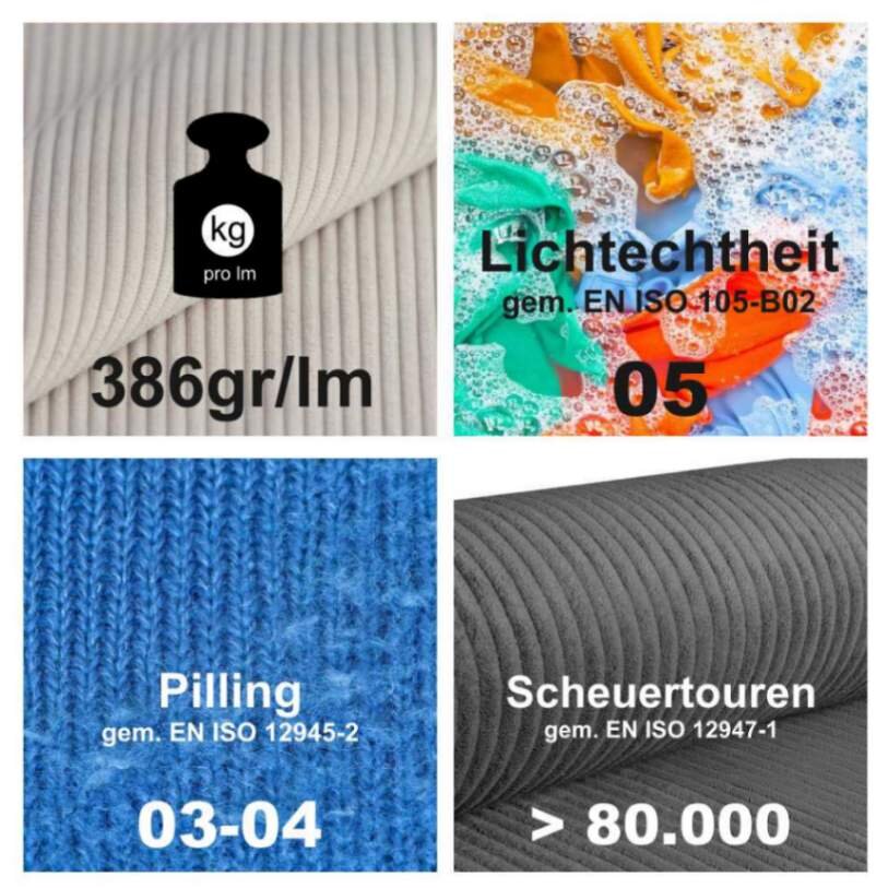 XXL Sofa mit Schlaffunktion, Cordstoff, 300x110/120cm, viele Farben