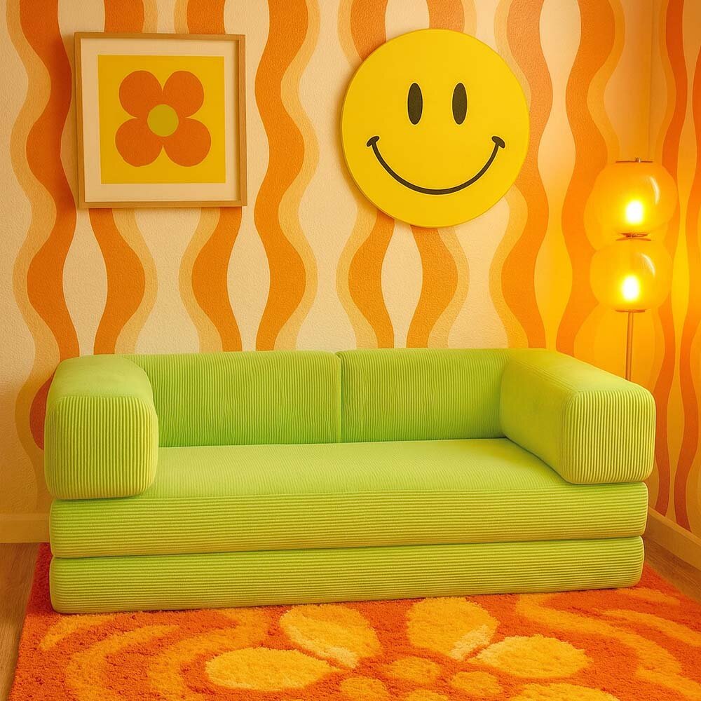 Jugendsofa, Kaltschaum-Schlaffunktion, alle Farben + Größen, Feincord