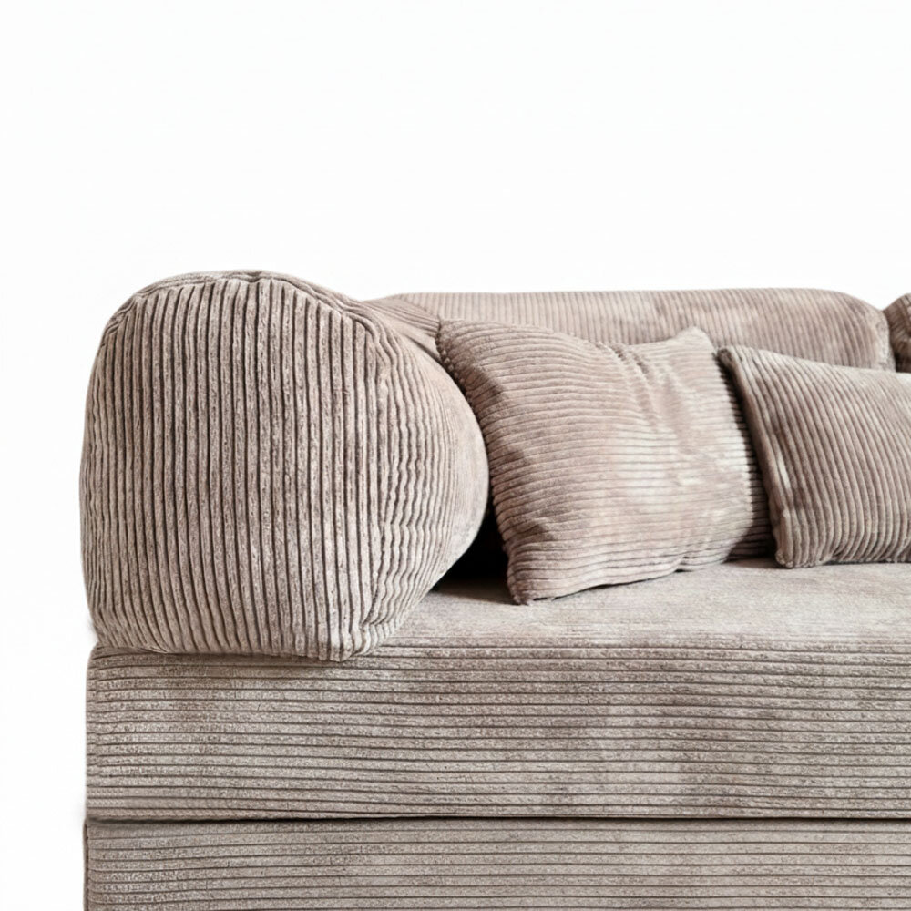 Kompaktes Ecksofa LOUNGER li/re, 200x200cm, mit Schlaffunktion, Cordstoff
