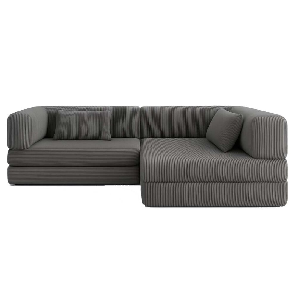 Multifunktionales Ecksofa, viele Größen, mit Kaltschaum-Gästebett, Cordstoff