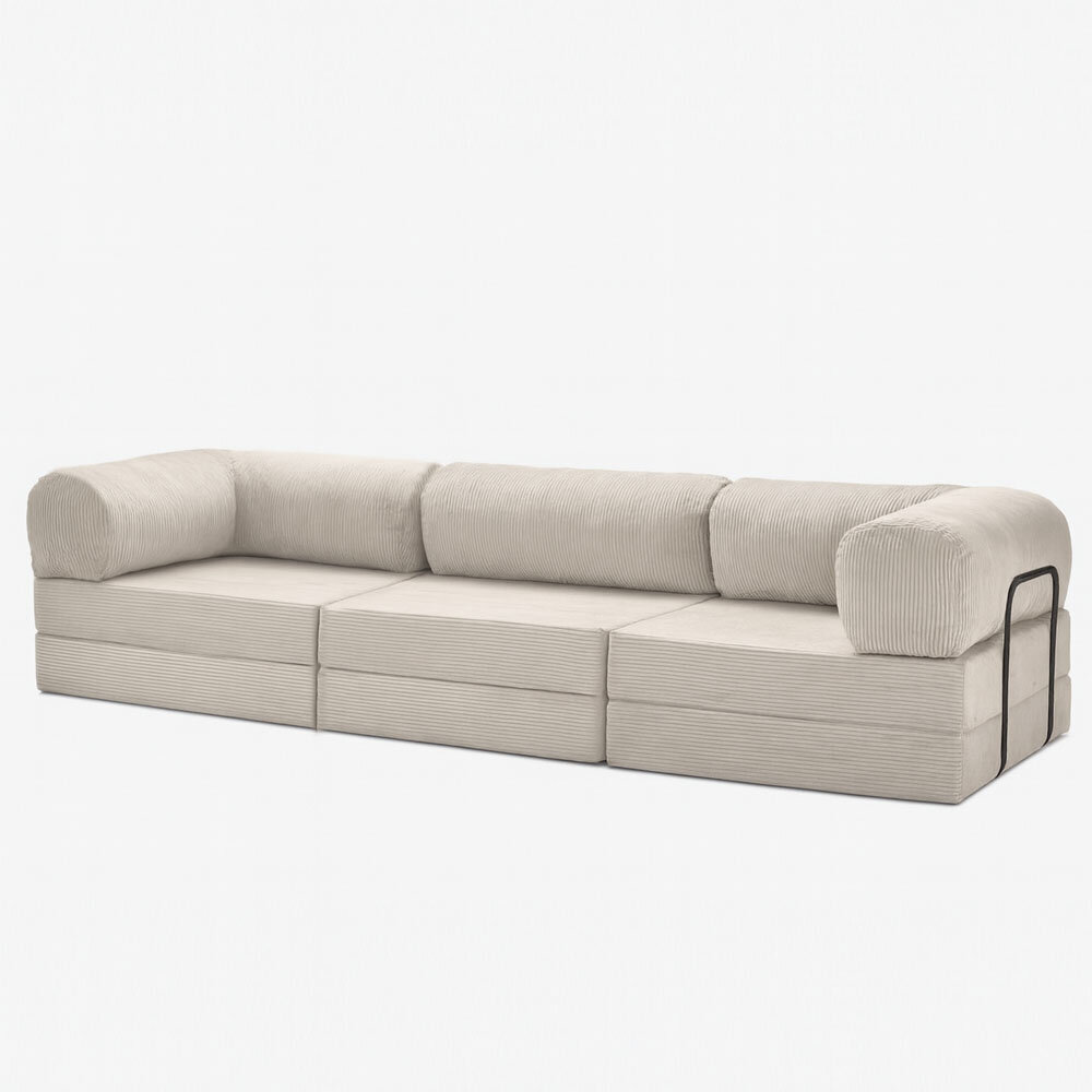 3-Sitzer LOUNGER, 300x100cm, mit Schlaffunktion, Cordstoff