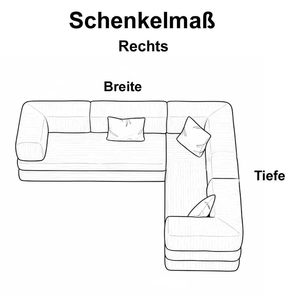 Multifunktionales Ecksofa, viele Größen, mit Kaltschaum-Gästebett, Cordstoff