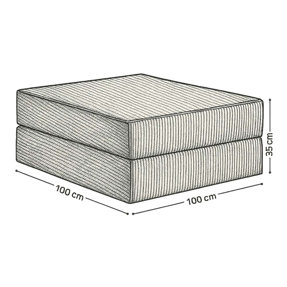 Modularer Hocker/Schlafsessel LOUNGER, 100x100cm, Cordstoff