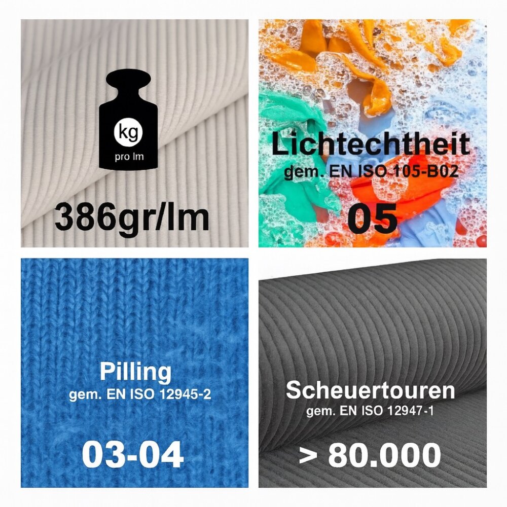 Sofa Alsterdüne CLASSIC mit Gästbettfunktion, viele Farben, Cord-Stoff