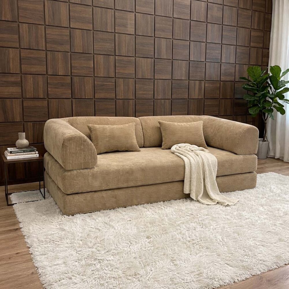 Sofa Alsterdüne CLASSIC mit Gästbettfunktion, viele Farben, Cord-Stoff