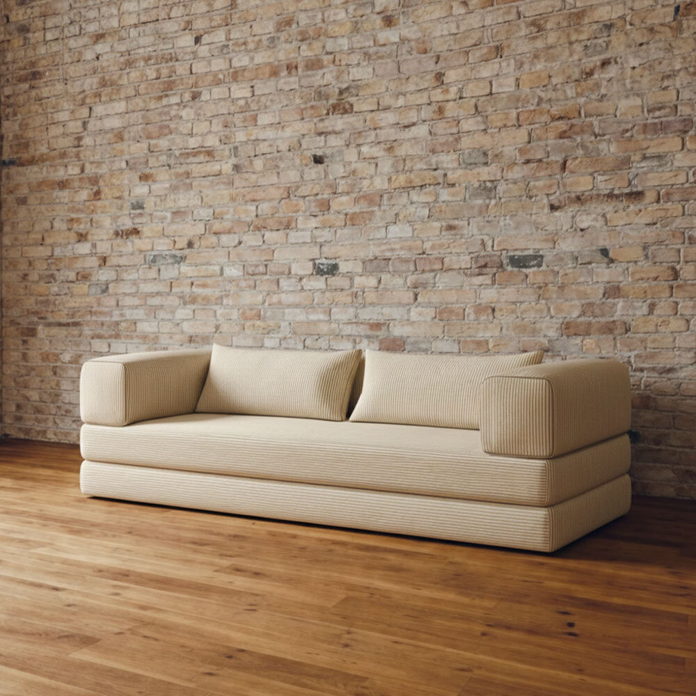 Sofa Alsterdüne CLASSIC mit Gästbettfunktion, viele Farben, Cord-Stoff