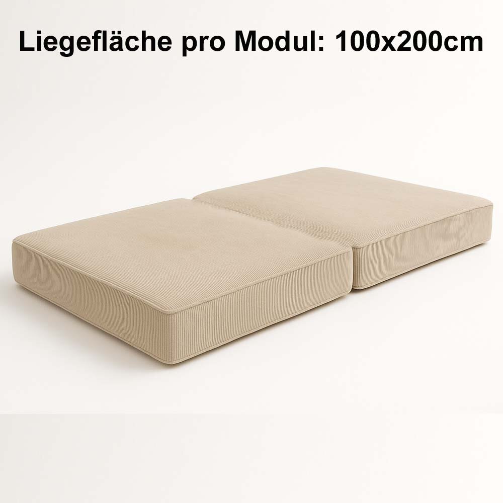 Schlafsessel Lounger, 100x100cm, Cordstoff, Kaltschaum
