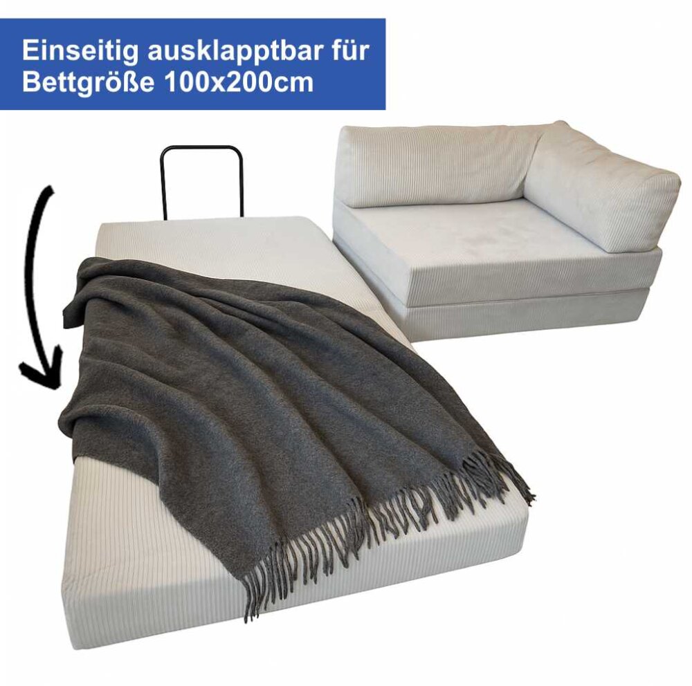 Ecksofa LOUNGER, 400x300cm, mit Schlaffunktion, Cordstoff