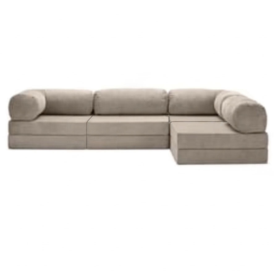 Ecksofa LOUNGER li/re, 300x300cm, mit Schlaffunktion, Cordstoff