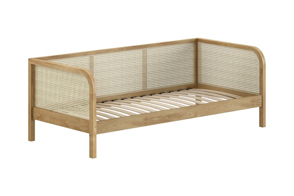 Rattan Sofabett 90x200cm, Eiche/Rattan